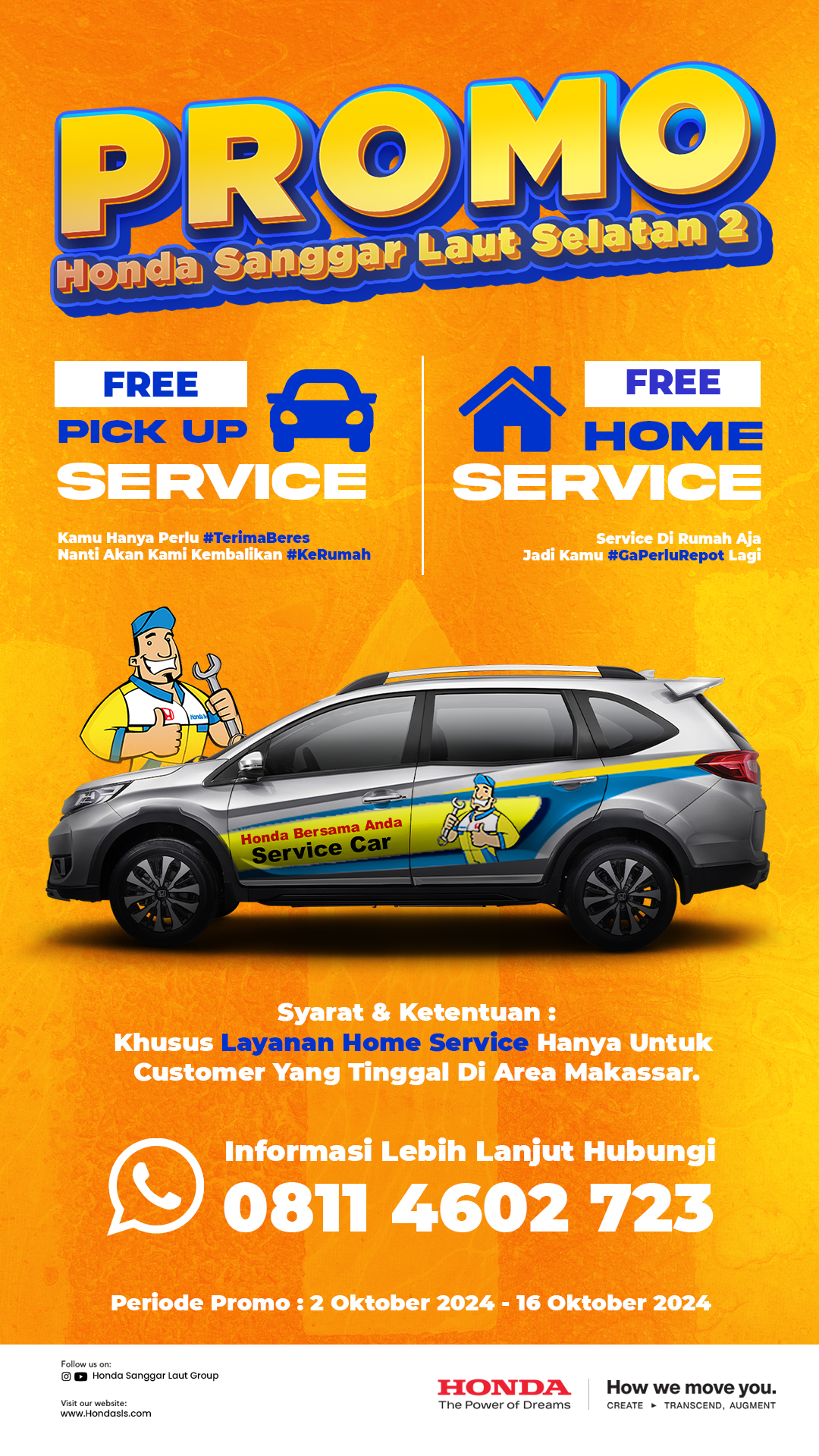 Promo Pick Up Service & Home Service Honda Sanggar Laut Selatan 2