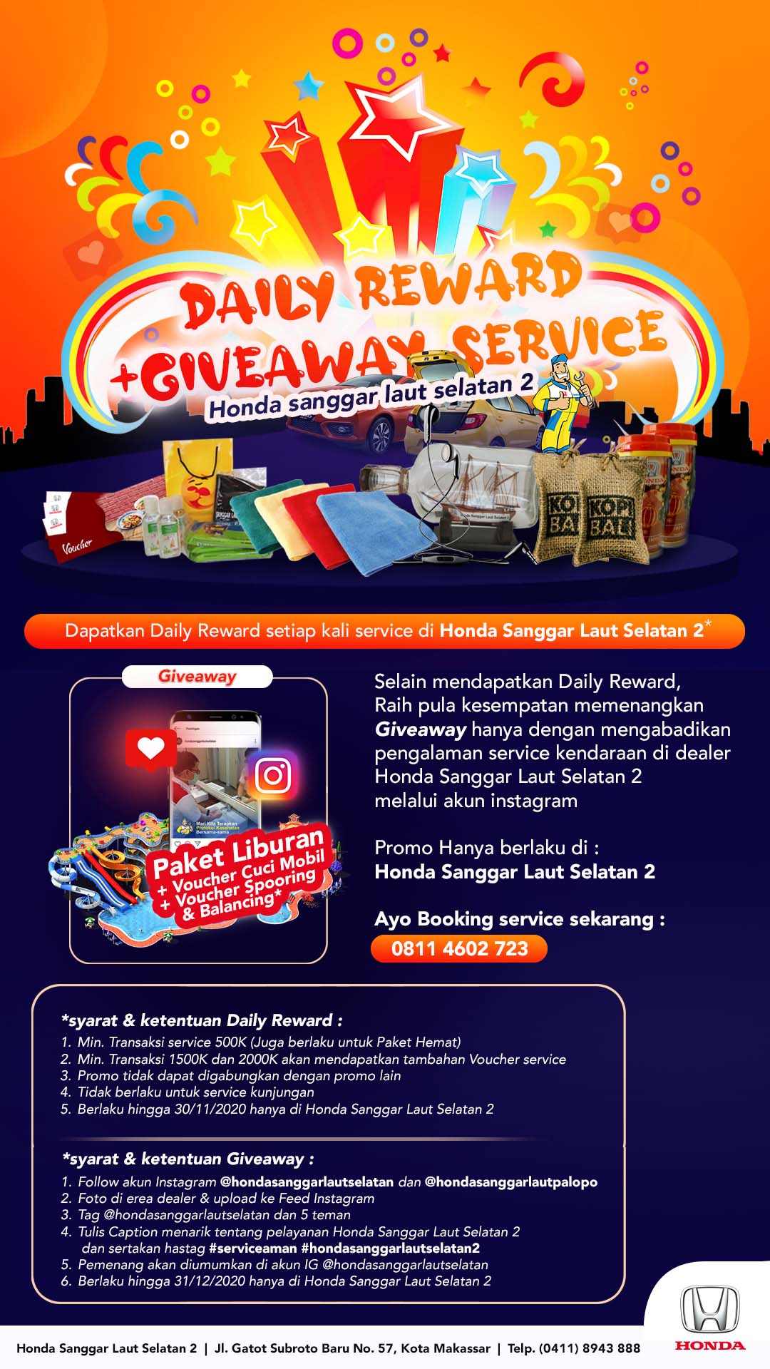 Promo Daily Reward dan Giveaway Service