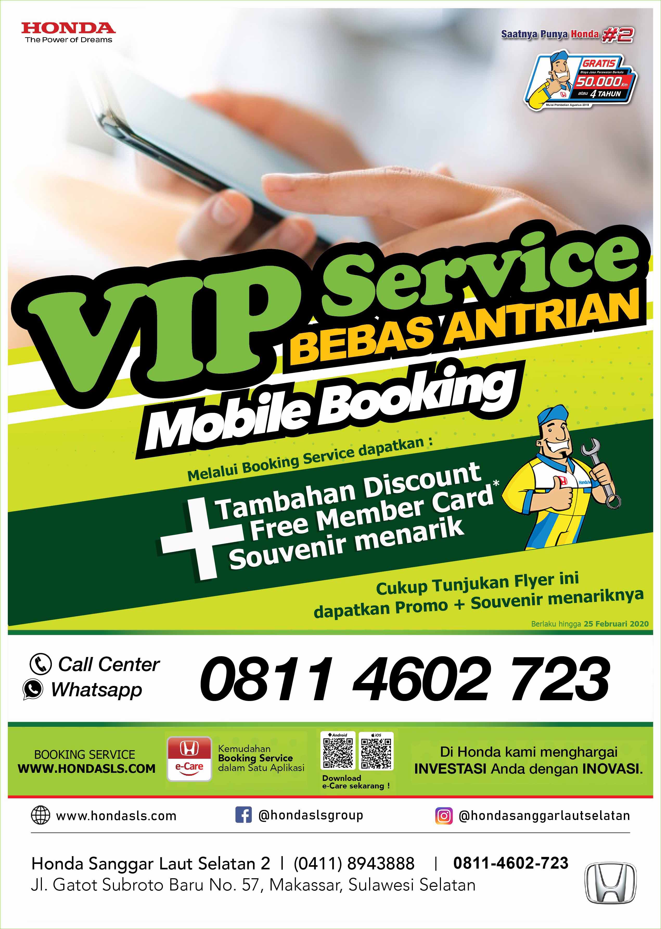 Promo Booking Service Honda Sanggar Laut Selatan 2